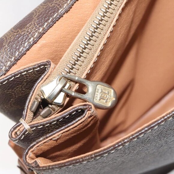 CELINE Macadam Canvas Shoulder Bag PVC Leather Brown Gold Auth BD960 - Picture 13 of 16